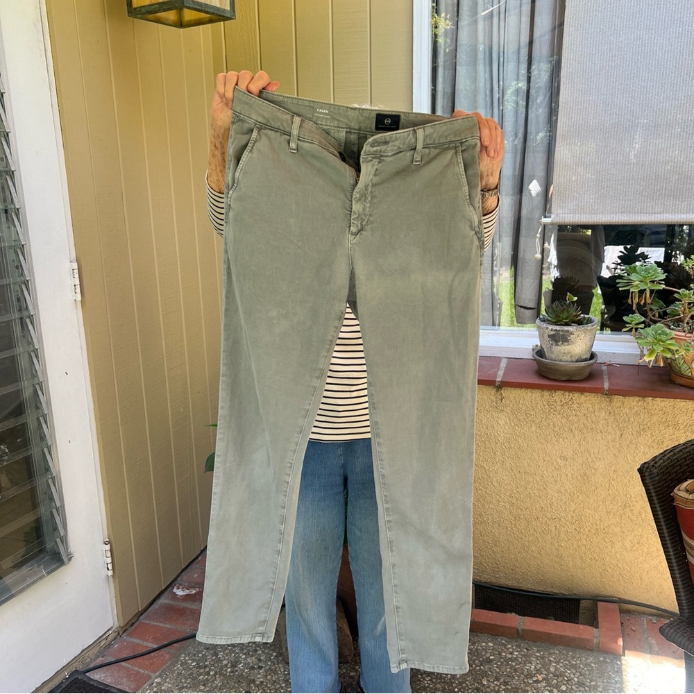 Jeans sage green soft cotton cropped 26R
